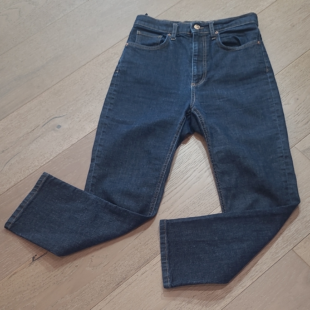 EUC Scanlan Theodore Jeans Women's sz 26 High Rise Straight Leg Crop Jeans